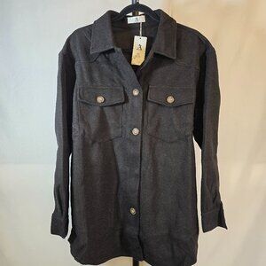 Black Long Sleeve button down Shacket